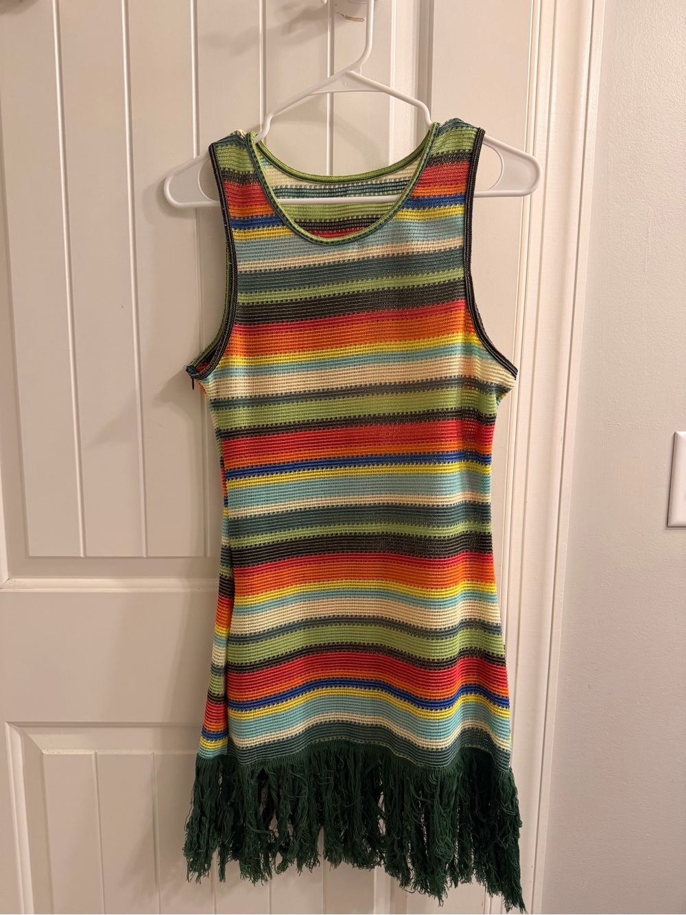 Multicolor Striped Dress with Fringe -Worn 1x